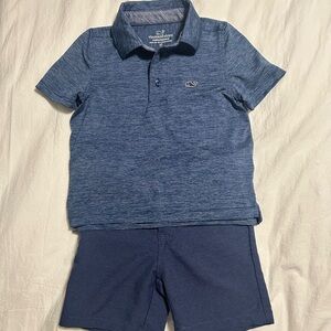 Vineyard Vines Blue Polo Shirt and Cat and Jack Performance Shorts